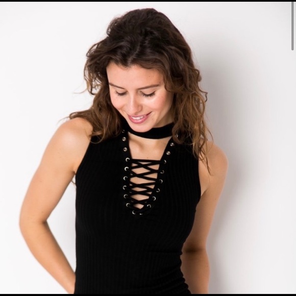 Forever 21 White Lace-Up Tank Top - Picture 2 of 4